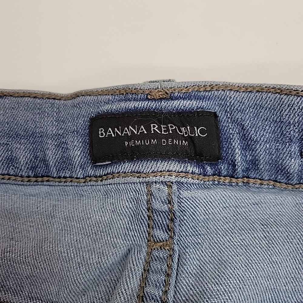 Banana Republic Premium Denim Women's Button Fly Straight Wide Leg Jeans Light W - Picture 3 of 13